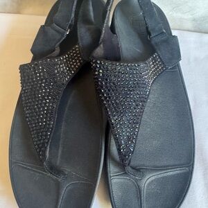 Fitflop Blue rokit Sandals with Sparkling Accents Sz10